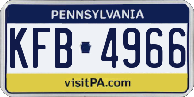 PA license plate KFB4966