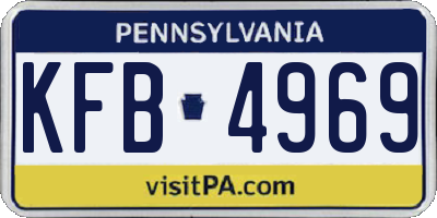 PA license plate KFB4969