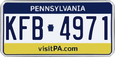 PA license plate KFB4971