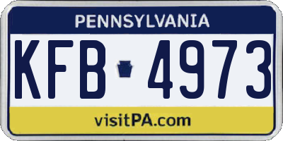 PA license plate KFB4973