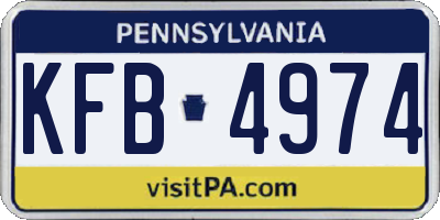 PA license plate KFB4974
