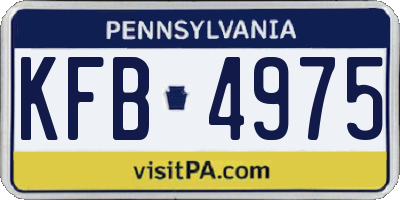 PA license plate KFB4975