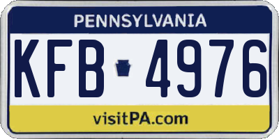 PA license plate KFB4976
