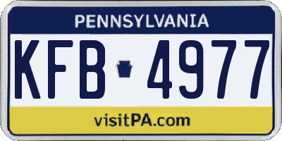 PA license plate KFB4977