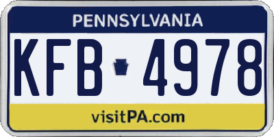 PA license plate KFB4978