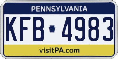 PA license plate KFB4983