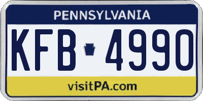 PA license plate KFB4990