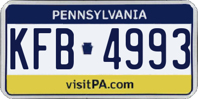 PA license plate KFB4993