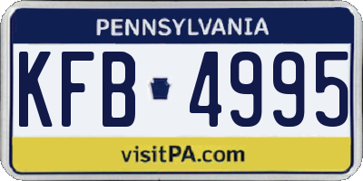 PA license plate KFB4995