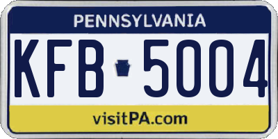 PA license plate KFB5004