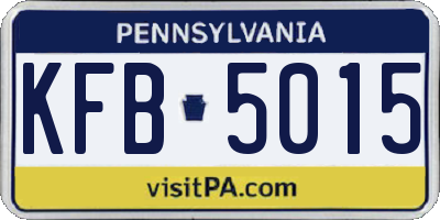 PA license plate KFB5015