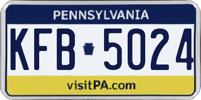 PA license plate KFB5024