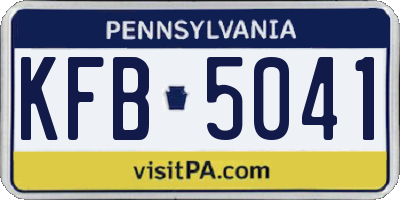 PA license plate KFB5041