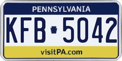 PA license plate KFB5042