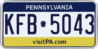 PA license plate KFB5043