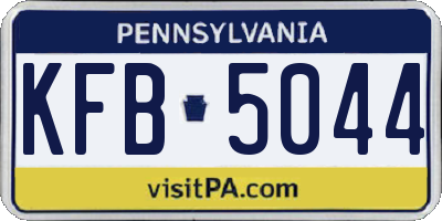 PA license plate KFB5044
