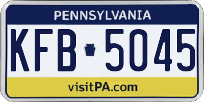 PA license plate KFB5045