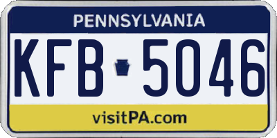 PA license plate KFB5046