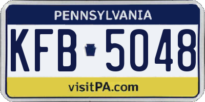 PA license plate KFB5048