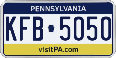 PA license plate KFB5050
