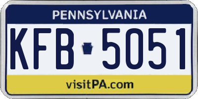 PA license plate KFB5051