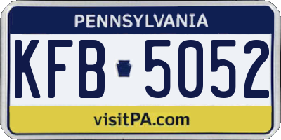 PA license plate KFB5052