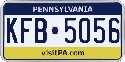 PA license plate KFB5056