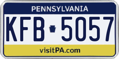 PA license plate KFB5057