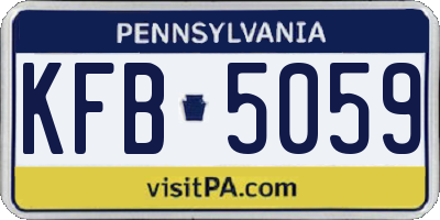 PA license plate KFB5059