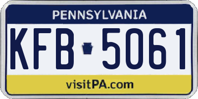 PA license plate KFB5061