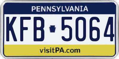 PA license plate KFB5064