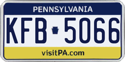 PA license plate KFB5066