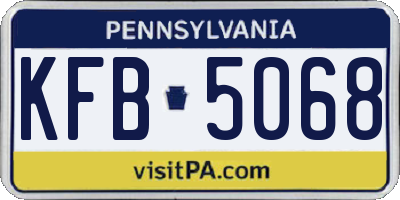 PA license plate KFB5068
