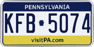 PA license plate KFB5074