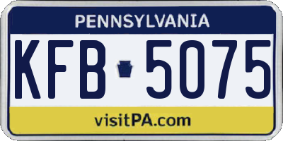 PA license plate KFB5075