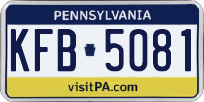 PA license plate KFB5081
