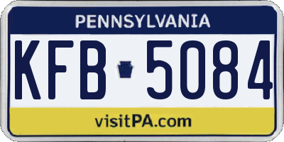 PA license plate KFB5084