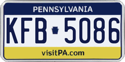 PA license plate KFB5086