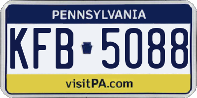 PA license plate KFB5088