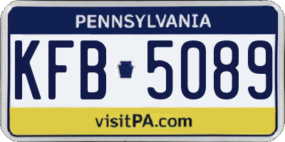 PA license plate KFB5089