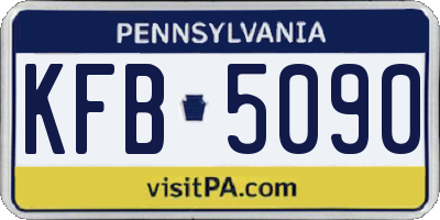 PA license plate KFB5090