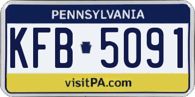 PA license plate KFB5091