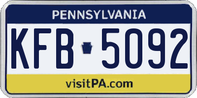 PA license plate KFB5092