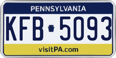 PA license plate KFB5093