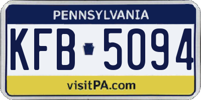 PA license plate KFB5094