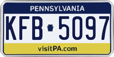 PA license plate KFB5097
