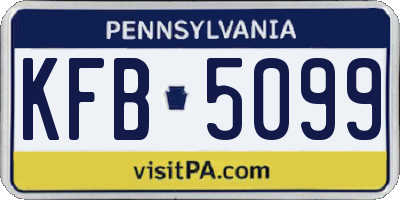 PA license plate KFB5099