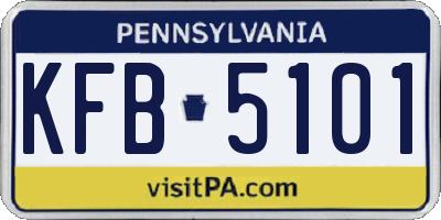 PA license plate KFB5101