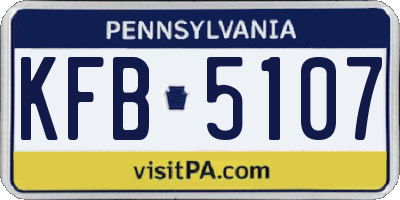 PA license plate KFB5107
