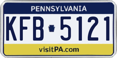 PA license plate KFB5121